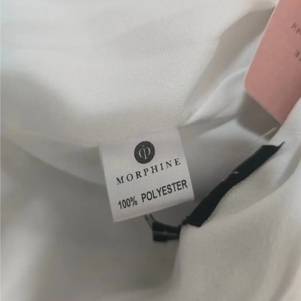 Morphine Fashion Pearl Crystal White Bridal Blazer Jacket XL NWT - Picture 10 of 11